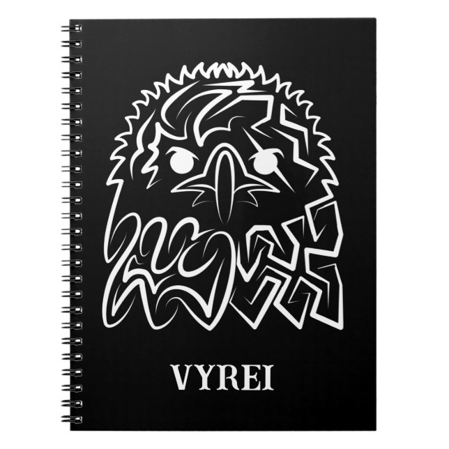 Black and White Tribal Eagle Notebook (Front)