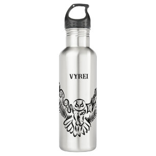Black and White Tribal Flying Owl 710 Ml Water Bottle