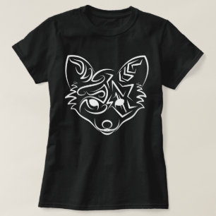 Black and White Tribal Fox T-Shirt