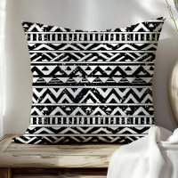 Black and White Tribal Geometric Aztec Pattern