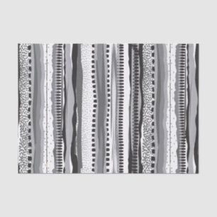 Black and white tribal geometric shapes pattern tissue paper
