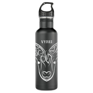 Black and White Tribal Goat / Sheep 710 Ml Water Bottle
