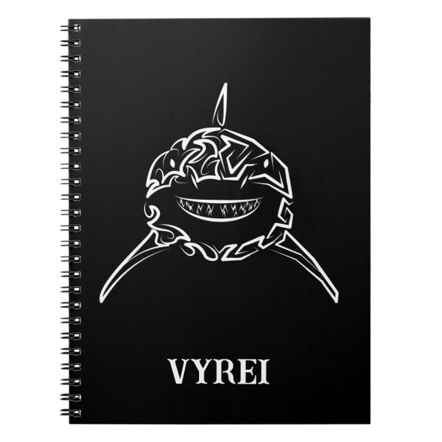 Black and White Tribal Goat / Sheep Notebook (Front)