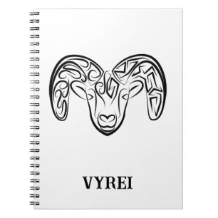 Black and White Tribal Goat / Sheep Notebook