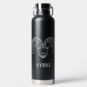 Black and White Tribal Goat / Sheep Water Bottle