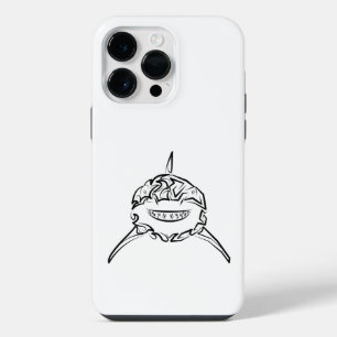 Black and White Tribal Great White Shark iPhone 14 Pro Max Case