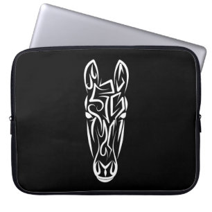 Black and White Tribal Great White Shark Laptop Sl Sleeve
