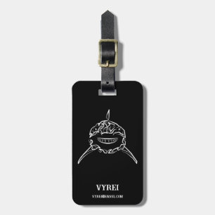 Black and White Tribal Great White Shark Luggage Tag
