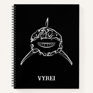 Black and White Tribal Great White Shark Notebook