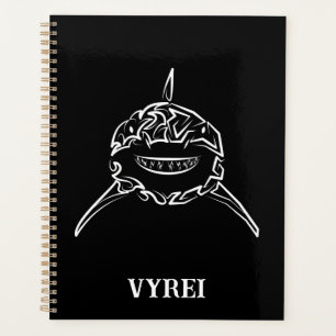 Black and White Tribal Great White Shark Planner