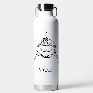 Black and White Tribal Great White Shark Water Bottle