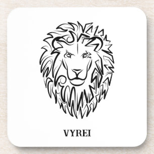 Black and White Tribal Horse Beverage Coaster