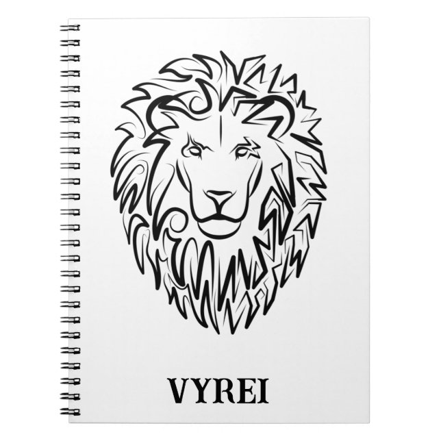 Black and White Tribal Horse Notebook (Front)