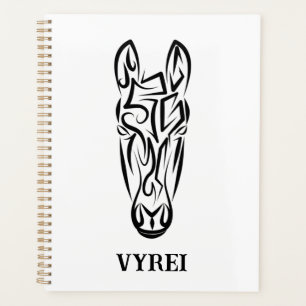 Black and White Tribal Horse Planner