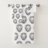 Black and White Tribal Lion