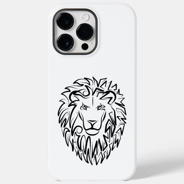 Black and White Tribal Lion Case-Mate iPhone Case (Back)