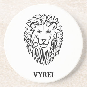 Black and White Tribal Lion Coaster
