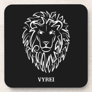 Black and White Tribal Lion Coaster