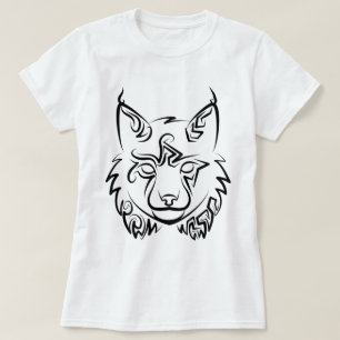 Black and White Tribal Lynx T-Shirt