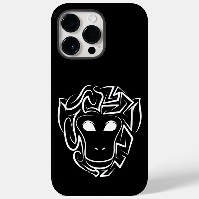 Black and White Tribal Monkey Case-Mate iPhone Case (Back)