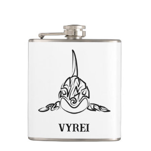 Black and White Tribal Orca Hip Flask