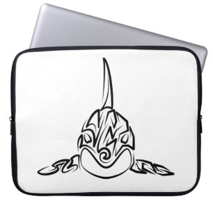 Black and White Tribal Orca Laptop Sleeve