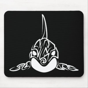 Black and White Tribal Orca Mouse Pad