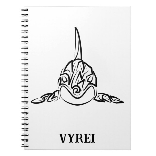 Black and White Tribal Orca Notebook (Front)