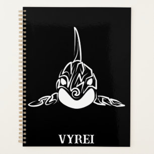Black and White Tribal Orca Planner