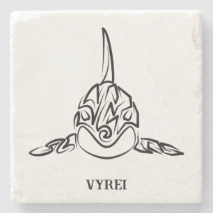 Black and White Tribal Orca Stone Coaster