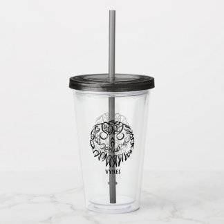 Black and White Tribal Owl Acrylic Tumbler