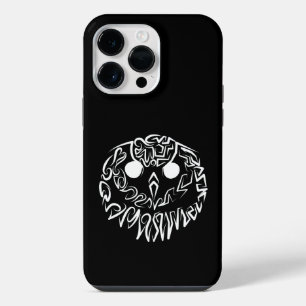 Black and White Tribal Owl iPhone 14 Pro Max Case
