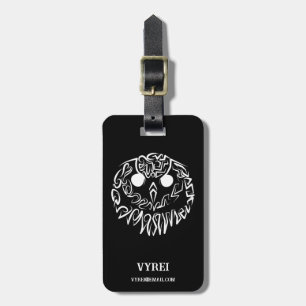Black and White Tribal Owl Luggage Tag