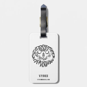 Black and White Tribal Owl Luggage Tag