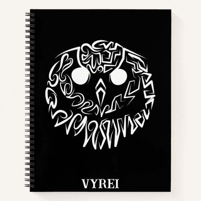 Black and White Tribal Owl Notebook (Front)
