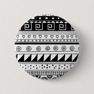 Black and white Tribal pattern 6 Cm Round Badge