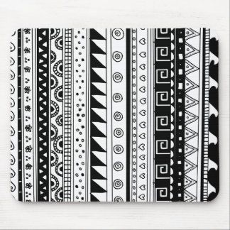 Black and white Tribal pattern Mouse Pad