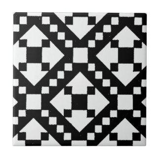 Black and white tribal pattern tile