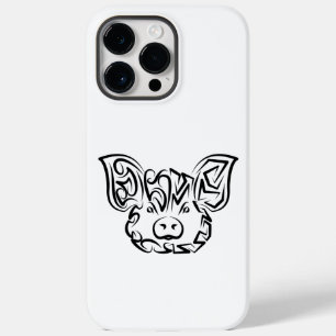 Black and White Tribal Pig Case-Mate iPhone 14 Pro Max Case