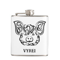 Black and White Tribal Pig