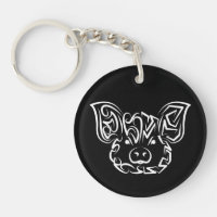 Black and White Tribal Pig