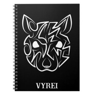 Black and White Tribal Raccoon Notebook