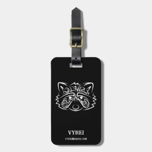 Black and White Tribal Racoon Luggage Tag