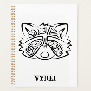 Black and White Tribal Racoon Planner