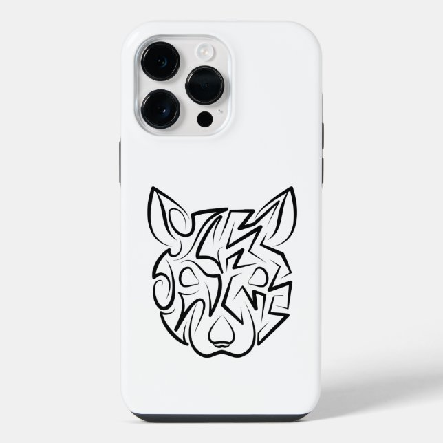 Black and White Tribal Rat iPhone Case (Back)