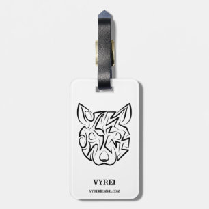 Black and White Tribal Rat Luggage Tag