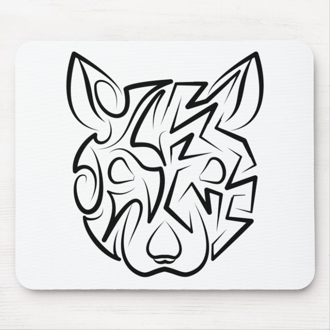 Black and White Tribal Rat Mouse Pad (Front)
