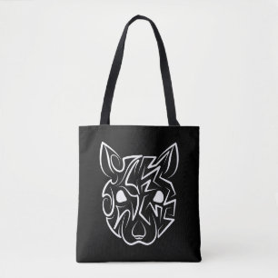 Black and White Tribal Rat Tote Bag