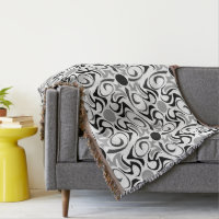 Black and White Tribal Rice Grain Pattern