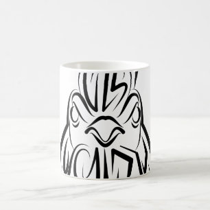 Black and White Tribal Rooster Coffee Mug